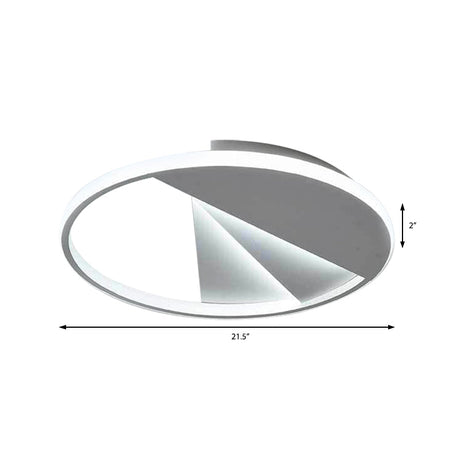 Modern Round Flush Ceiling Lights In Warm/White For Bedroom - 18’/21.5’ White Aluminum Acrylic Mount