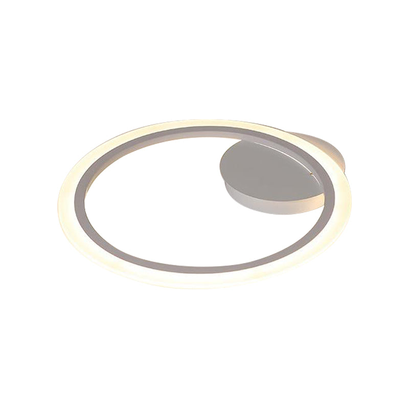 Modern Acrylic Light Ring Fixture For Bedroom Ceiling Unique White Lighting (1/2/3 Lights