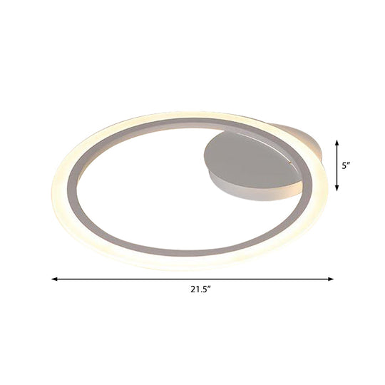 Modern Acrylic Light Ring Fixture For Bedroom Ceiling – Unique White Lighting (1/2/3 Lights