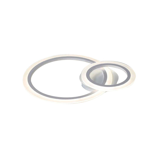 Modern Acrylic Light Ring Fixture For Bedroom Ceiling – Unique White Lighting (1/2/3 Lights