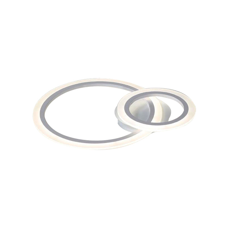 Modern Acrylic Light Ring Fixture For Bedroom Ceiling Unique White Lighting (1/2/3 Lights