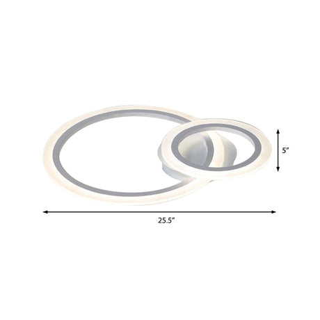 Modern Acrylic Light Ring Fixture For Bedroom Ceiling Unique White Lighting (1/2/3 Lights