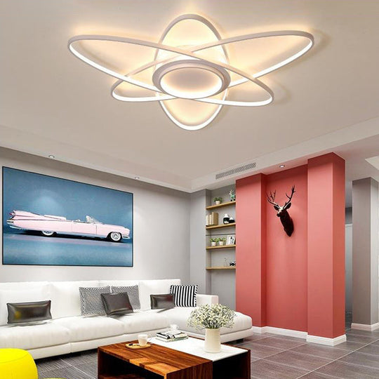 Modern Creative Ceiling Lights - Acrylic And Metal Light Fixture (25.5/31.5/39) Warm/White Lighting