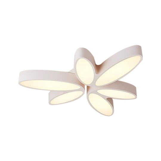 Contemporary Floral Flush Mount Acrylic 6 Light Fixture - 27’/33.5’ In Warm/White’ For Hallway