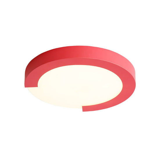 Macaron Flush Mount Ceiling Lights - 16’/20’ Round In Black/White/Pink