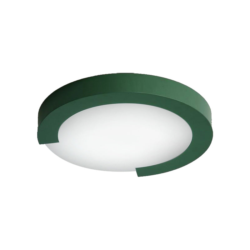 Macaron Flush Mount Ceiling Lights - 16/20 Round In Black/White/Pink