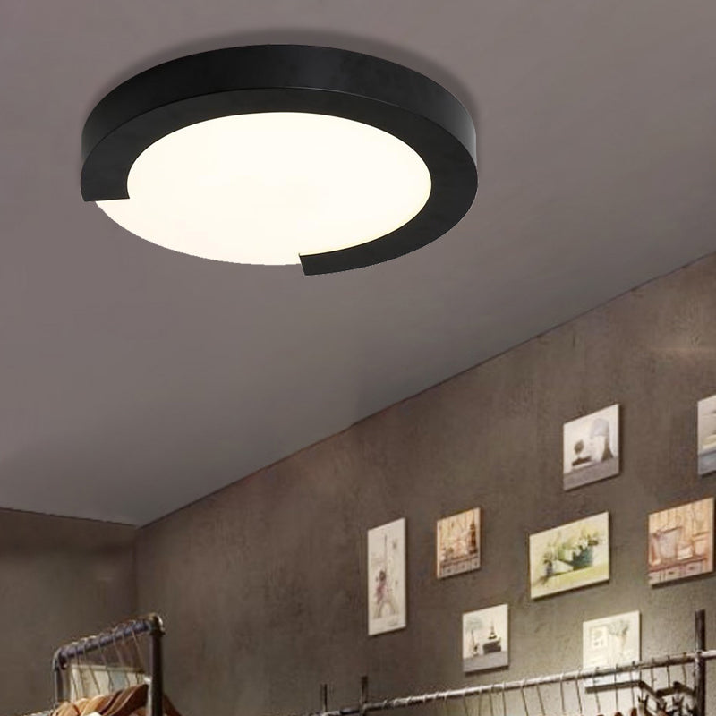 Macaron Flush Mount Ceiling Lights - 16/20 Round In Black/White/Pink Black / 20 2 Color