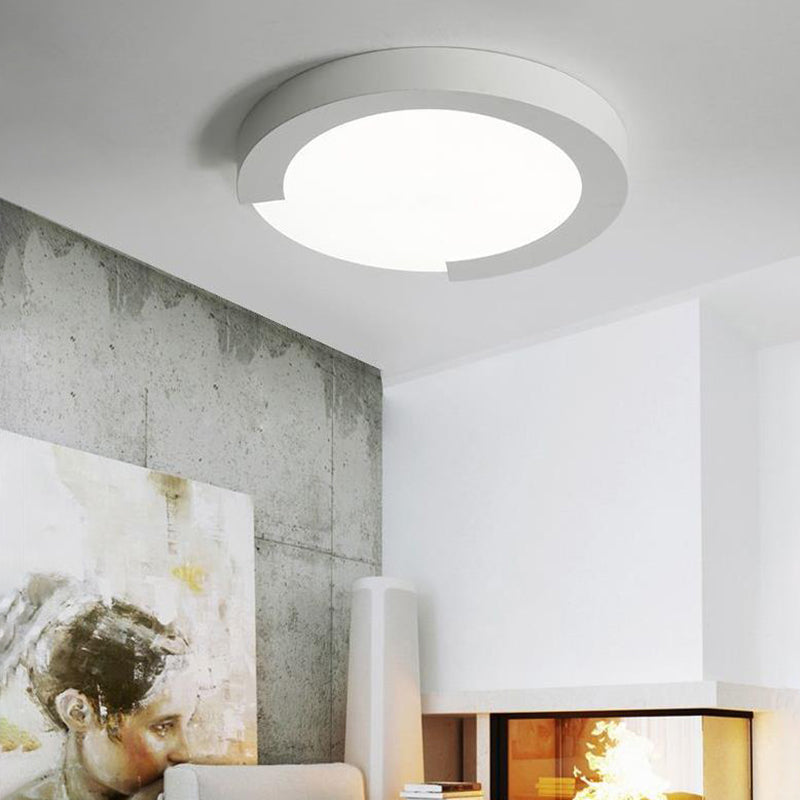 Macaron Flush Mount Ceiling Lights - 16/20 Round In Black/White/Pink White / 16 Remote Control