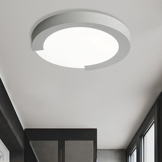 Macaron Flush Mount Ceiling Lights - 16/20 Round In Black/White/Pink White / 20 2 Color