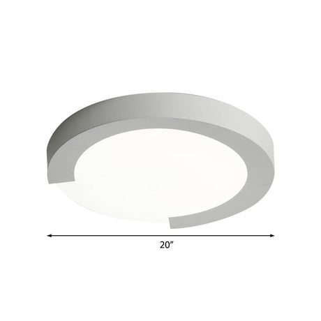 Macaron Flush Mount Ceiling Lights - 16/20 Round In Black/White/Pink