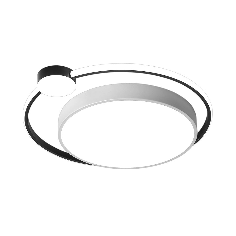 Modern Acrylic Ring Flushmount Ceiling Fixture - 16/19.5 1 Light White/Black