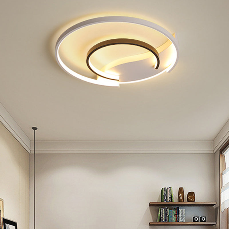 16/19.5 Double Ring Flushmount Lighting - Modern White Ceiling Lights Adjustable Warm/White Ambiance