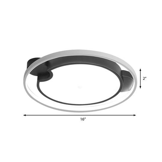 Contemporary Unique Bedroom Lighting Fixture - 16’/19.5’ 1 Head Round/Square Ceiling Light