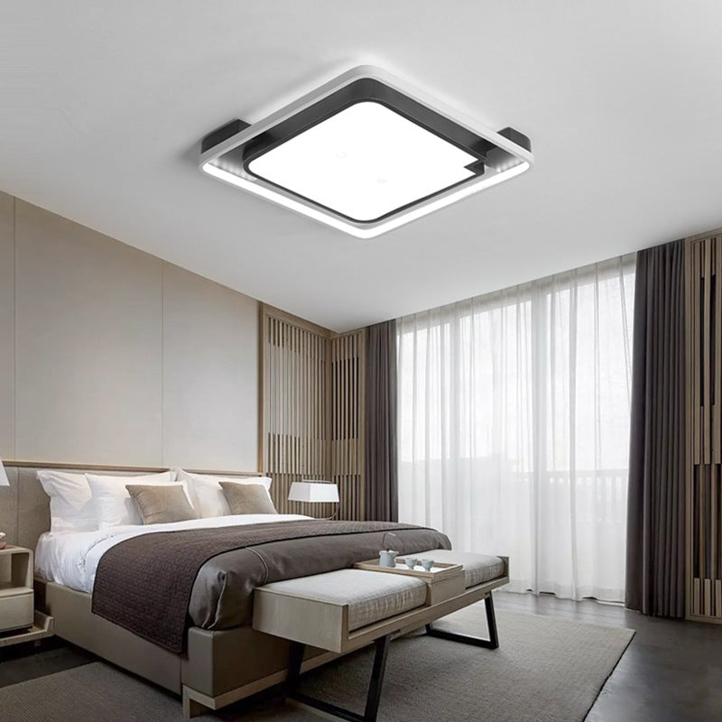 Contemporary Unique Bedroom Lighting Fixture - 16/19.5 1 Head Round/Square Ceiling Light