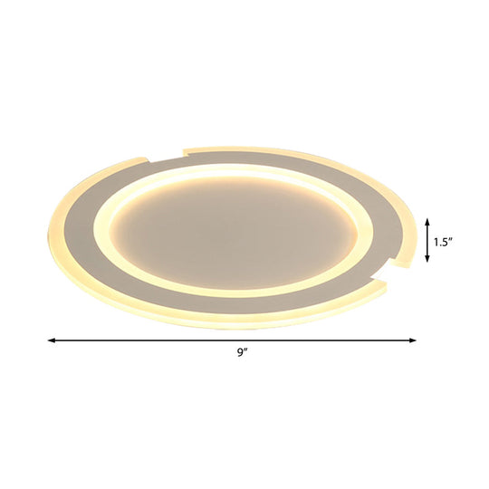 Modern Metal And Acrylic Circular Flushmount Ceiling Lights - Warm/White Indoor 9’/12’/16’ Fixtures