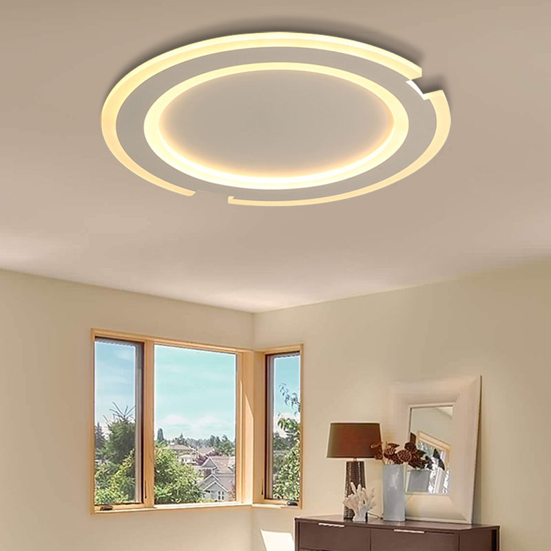 Modern Metal And Acrylic Circular Flushmount Ceiling Lights - Warm/White Indoor 9’/12’/16’