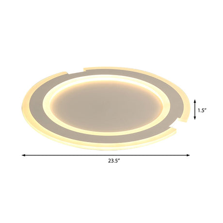 Modern Metal And Acrylic Circular Flushmount Ceiling Lights - Warm/White Indoor 9/12/16 Fixtures
