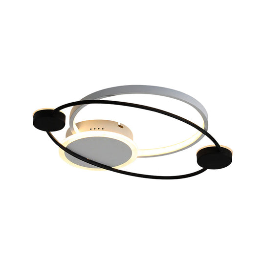 Orbit Integrated Led Flush Light – Warm/White Metal & Acrylic Nordic Style Black White/Gray