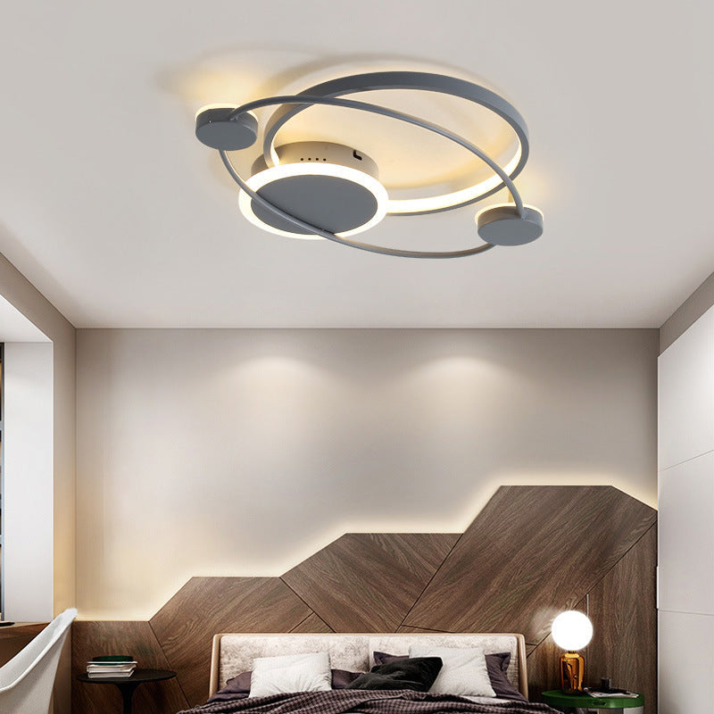 Orbit Integrated Led Flush Light Warm/White Metal & Acrylic Nordic Style Black White/Gray Grey /