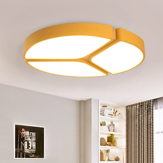 16’/19.5’/23.5’ Macaron Metallic Led Flushmount Light - Warm/White Yellow / 16’ White