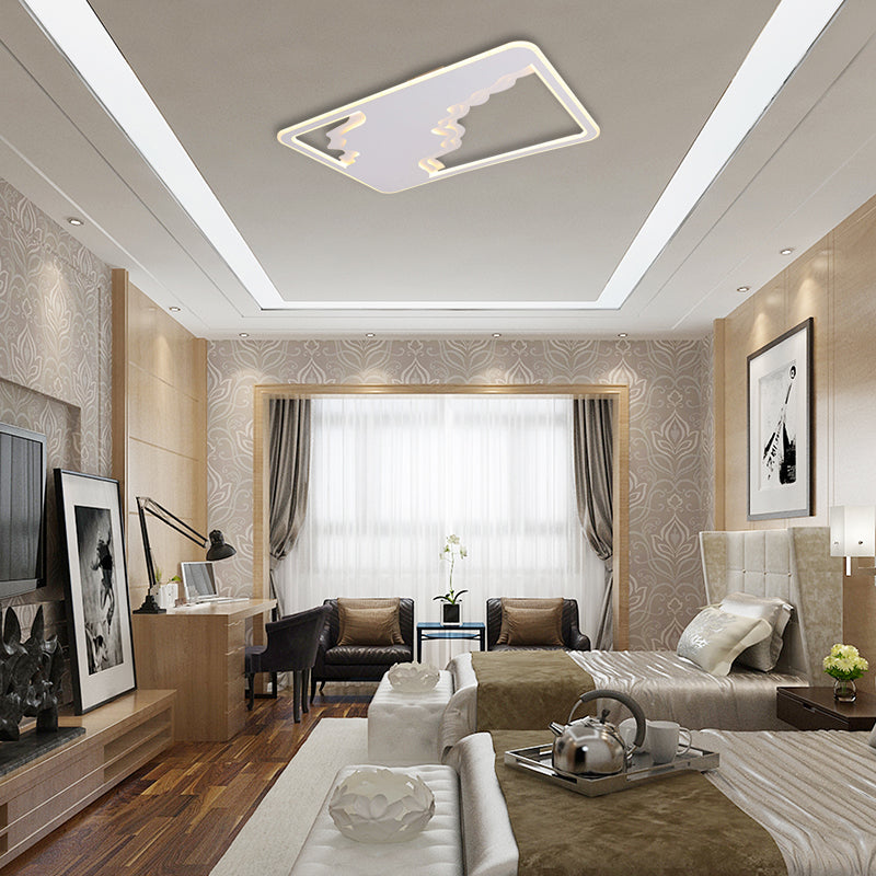 Modern Led White Flush Mount Ceiling Light Ultra Thin Design 19/35.5 Wide / 35.5