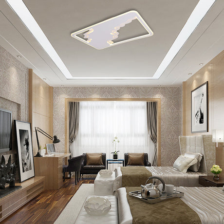 Modern Led White Flush Mount Ceiling Light Ultra Thin Design 19/35.5 Wide / 35.5