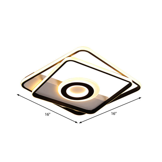 Minimalist Led Square Ceiling Flush Light - 16/19.5/23.5/35.5 Wide Warm/White