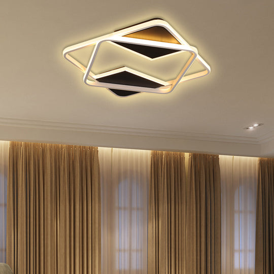 Modern Minimalist Led Ceiling Flush Light In Black/White - 16/19.5/23.5/35.5 W
