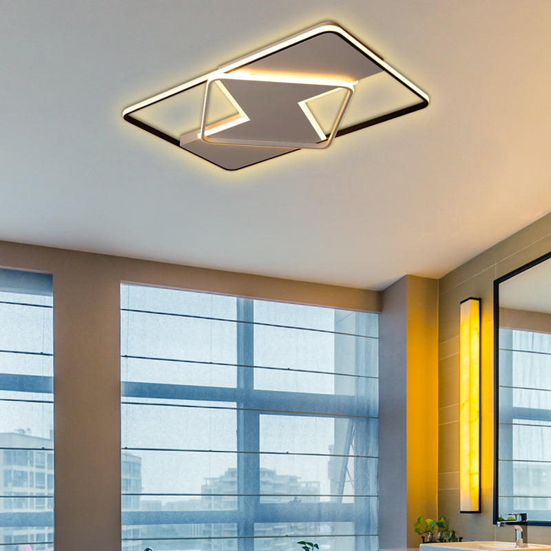 Modern Minimalist Led Ceiling Flush Light In Black/White - 16/19.5/23.5/35.5 W Black / 35.5 White