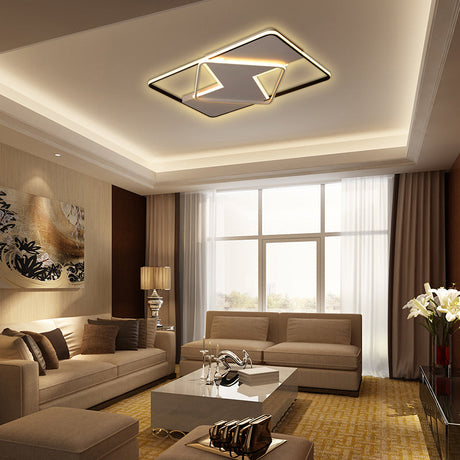 Modern Minimalist Led Ceiling Flush Light In Black/White - 16/19.5/23.5/35.5 W