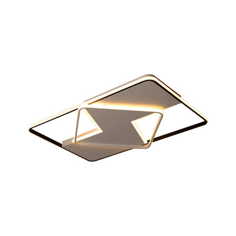 Modern Minimalist Led Ceiling Flush Light In Black/White - 16/19.5/23.5/35.5 W