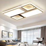 Contemporary Led Flush Mount Ceiling Light In Black/White 19.5/45 Wide White / 45