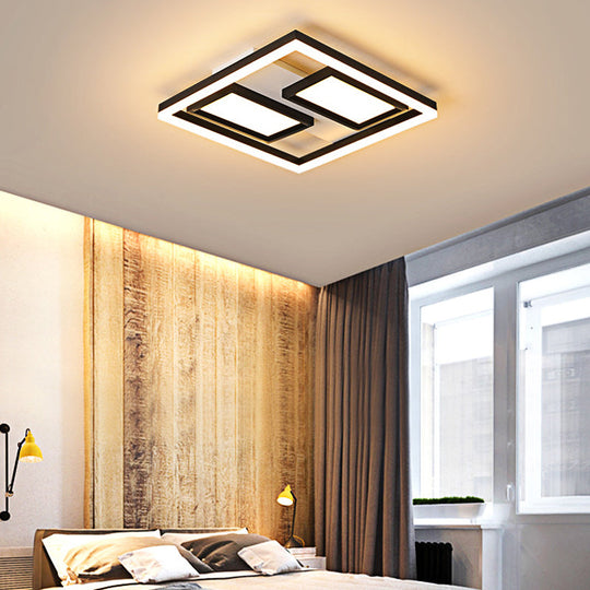 16’/19.5’/35.5’/43’ Wide Superthin Flush Light - Nordic Style Black Metal Led Ceiling