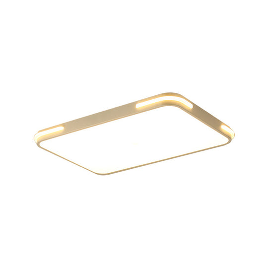 Modern Slim Acrylic Led Ceiling Light Fixture - White Hotel Grade Rectangle Flush Mount