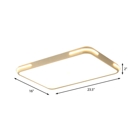 Modern Slim Acrylic Led Ceiling Light Fixture - White Hotel Grade Rectangle Flush Mount
