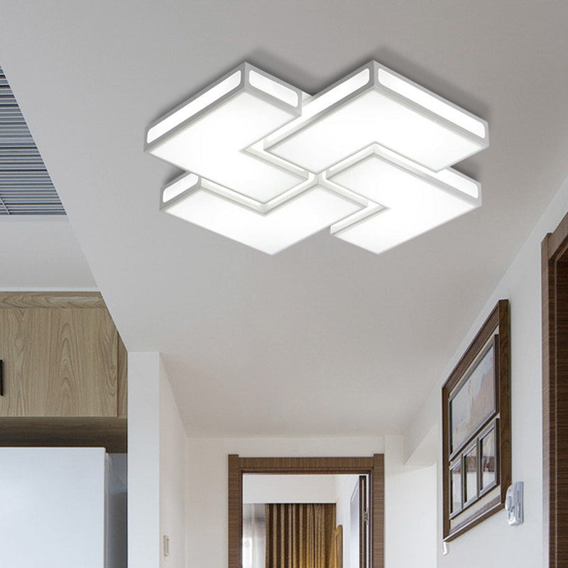 Contemporary Acrylic Led Flushmount For Adult Bedroom In White/Black White / 25.5