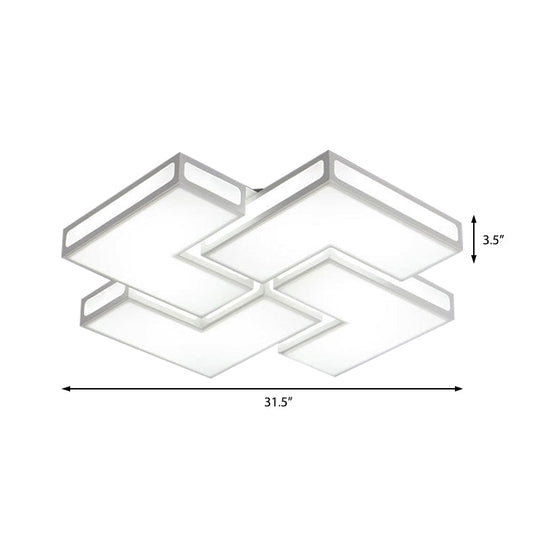 Contemporary Acrylic Led Flushmount For Adult Bedroom In White/Black