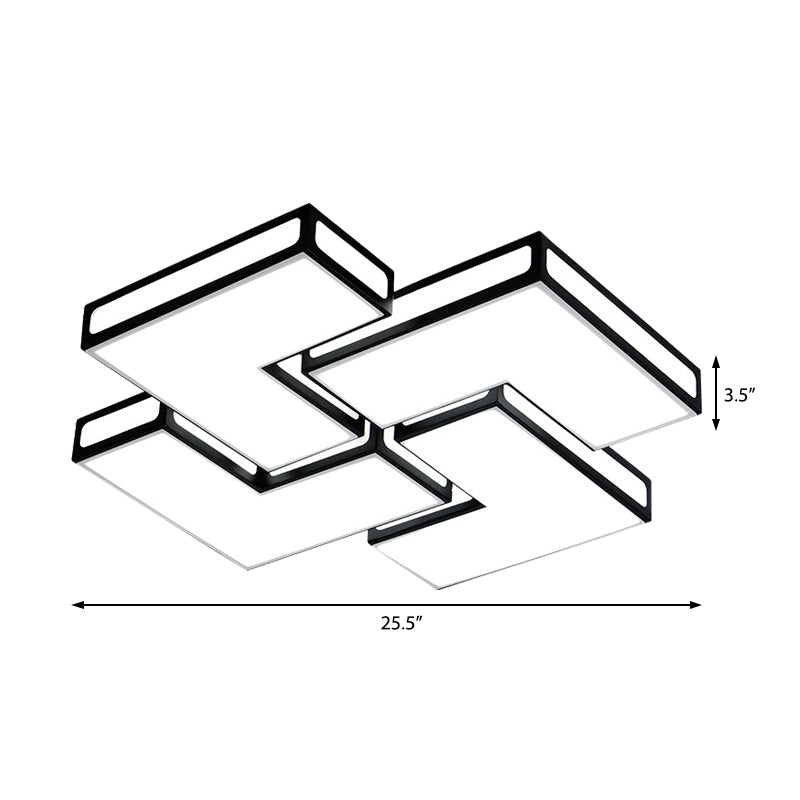 Contemporary Acrylic Led Flushmount For Adult Bedroom In White/Black
