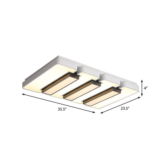 Modern White Flush Mount Led Ceiling Lamp For Warm/White Lighting In Living Room