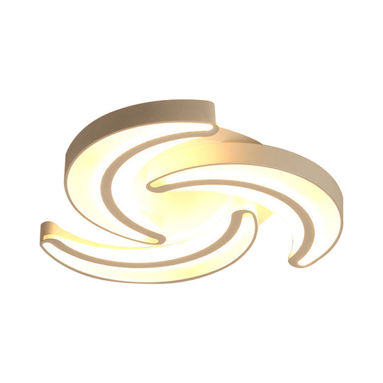 Modern Flower Flush Mount Led Ceiling Light In White For Hotels