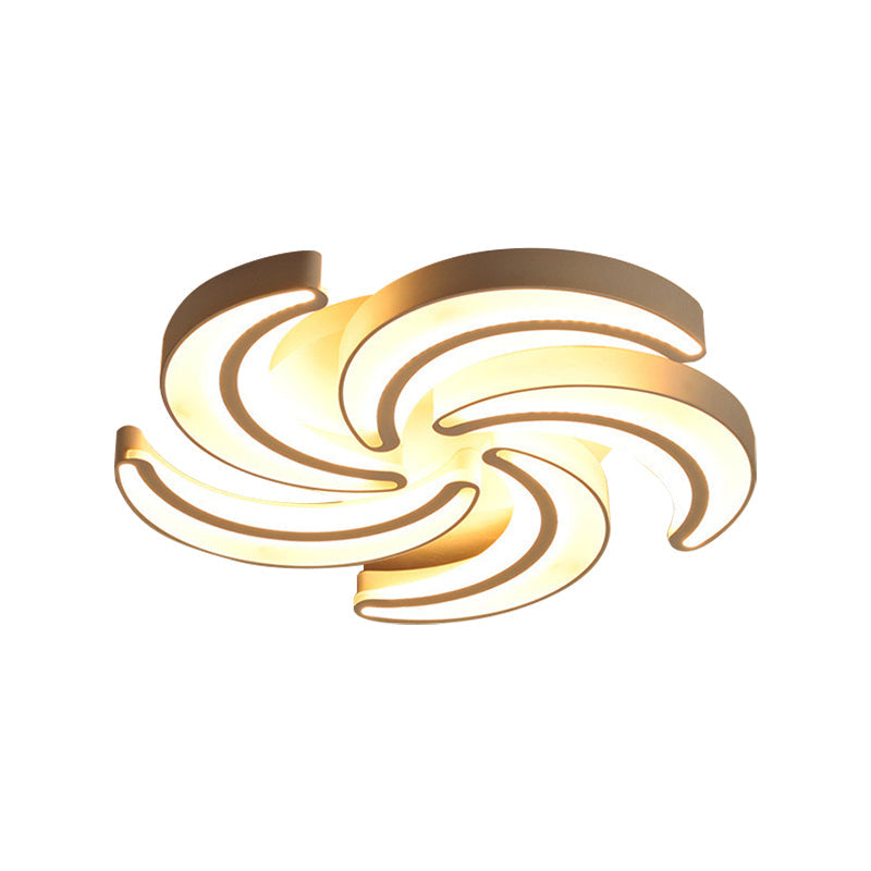 Modern Flower Flush Mount Led Ceiling Light In White For Hotels