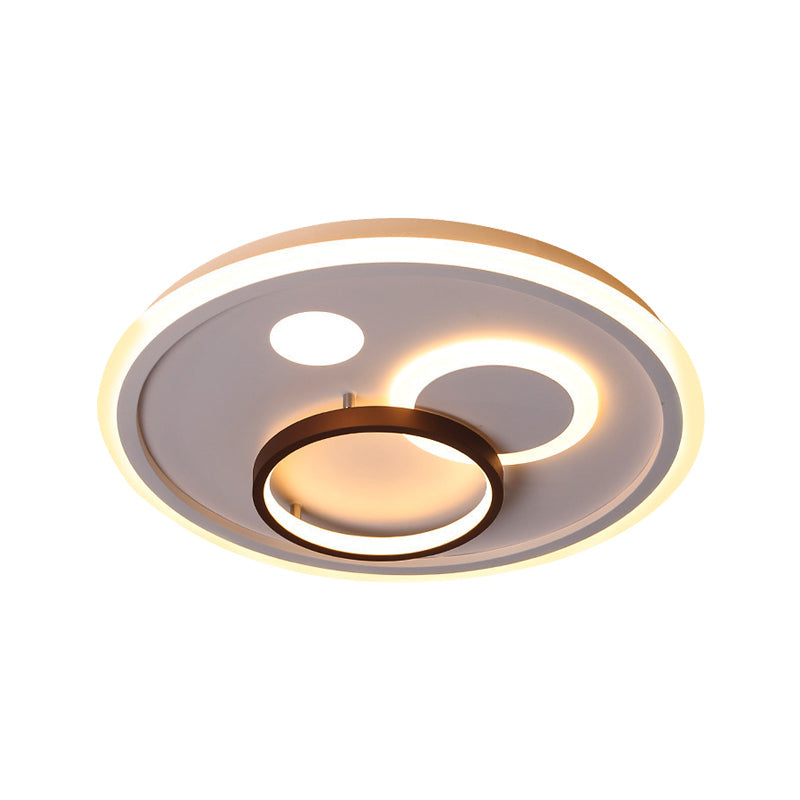 Nordic Style Round Ceiling Flush Lamp With Integrated Led White And Diffuser - 16.5/20.5/24.5 Wide