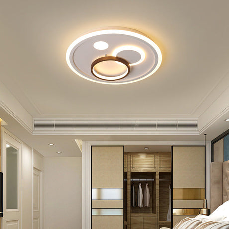 Nordic Style Round Ceiling Flush Lamp With Integrated Led White And Diffuser - 16.5/20.5/24.5 Wide /