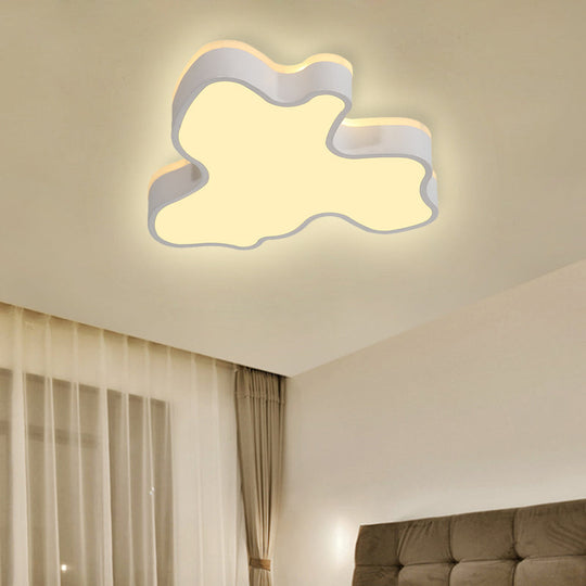 Abstract Flush Light - 16/19.5/23.5 Width Black/White Shade Led Contemporary Mount In Warm/White