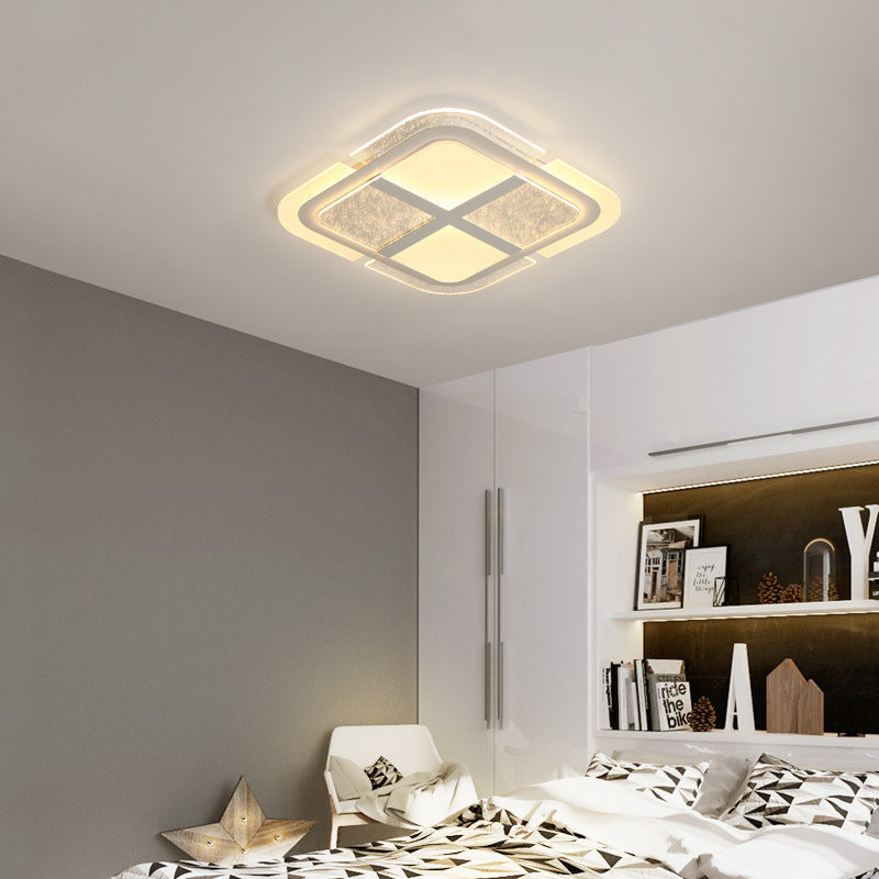 Square Led Ceiling Light With Mosaic Acrylic Design In Warm/White 16’ - 23.5’ Widths White /