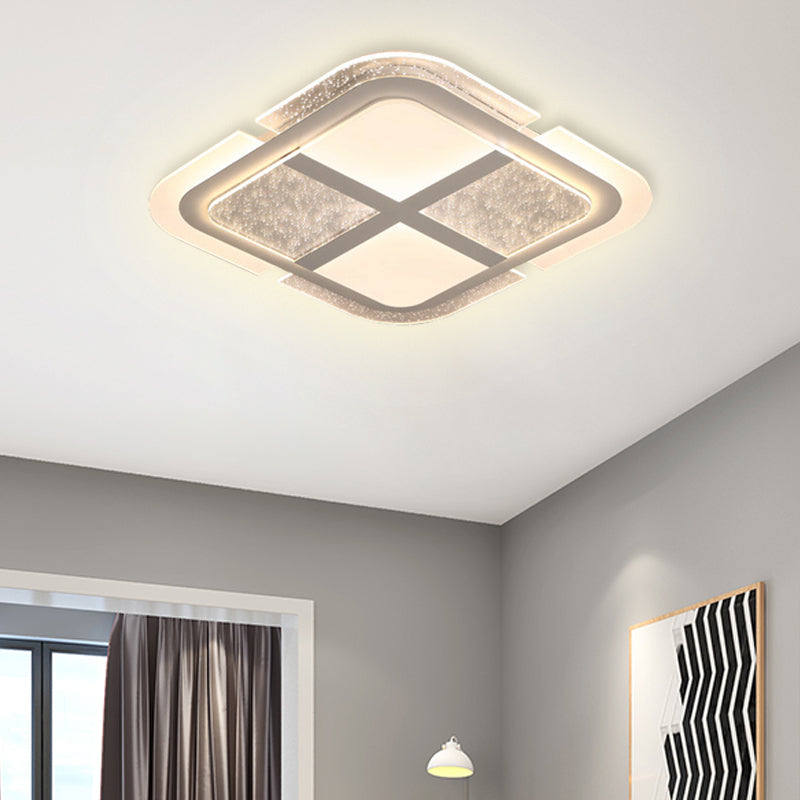Square Led Ceiling Light With Mosaic Acrylic Design In Warm/White 16-23.5 Widths White / 19.5 Warm