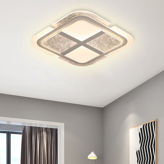 Square Led Ceiling Light With Mosaic Acrylic Design In Warm/White 16-23.5 Widths White / 19.5 Warm