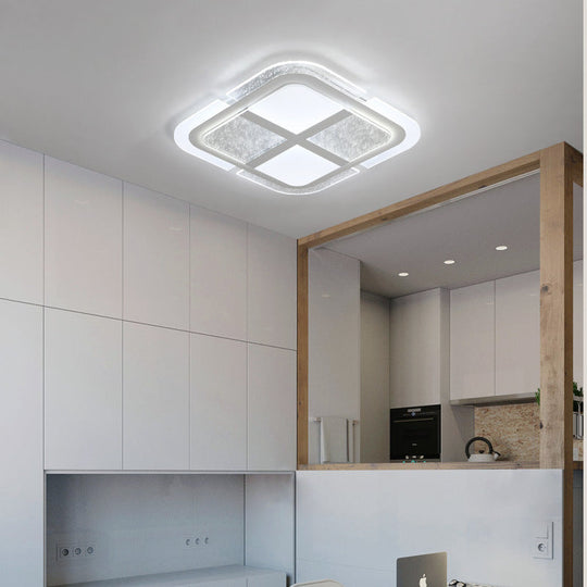 Square Led Ceiling Light With Mosaic Acrylic Design In Warm/White 16-23.5 Widths