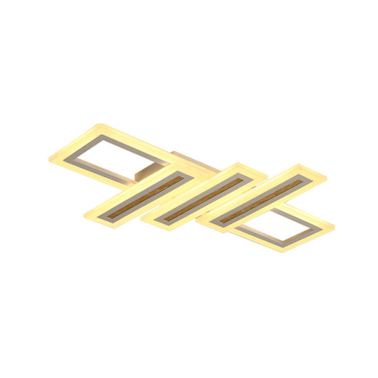 Led Linear Ceiling Lighting - Metal White Flush Mount Light Diffuser Included Multiple Sizes