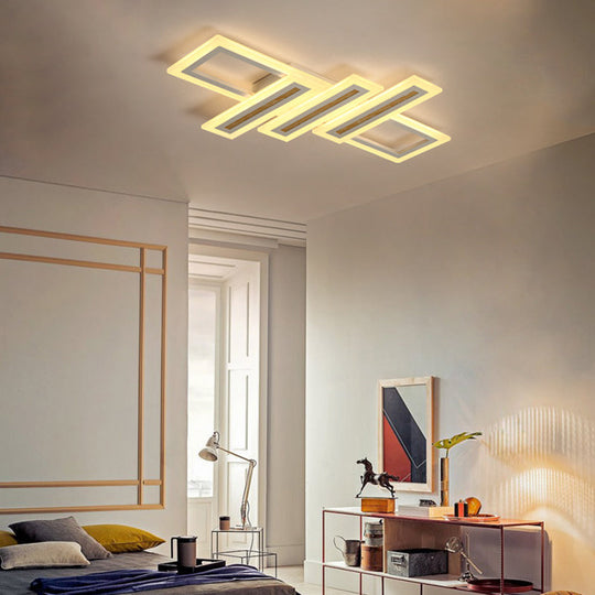 Led Linear Ceiling Lighting - Metal White Flush Mount Light Diffuser Included Multiple Sizes